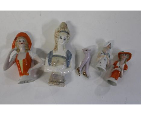 A selection of vintage half doll figures 