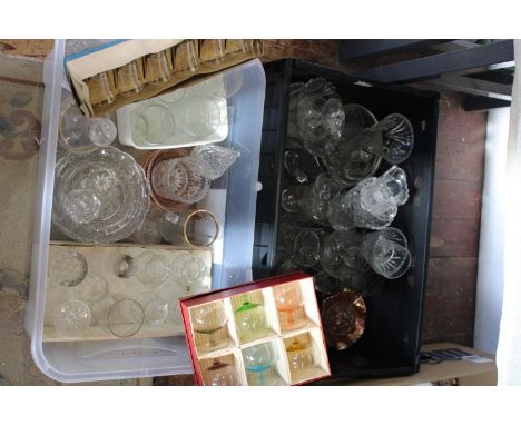 Two boxes full of assorted vintage glass warecollection only 