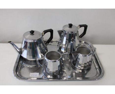 A vintage Swan Brann chromed tea service 