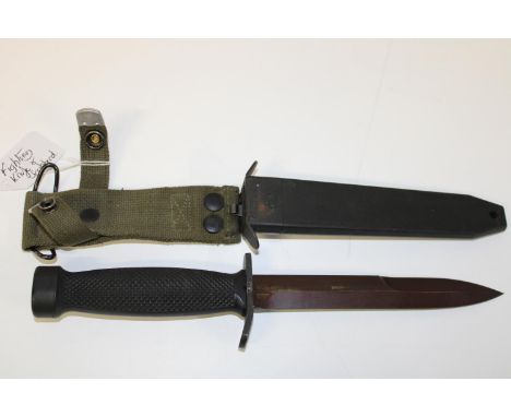 A military fighting knife &amp; scabbard 