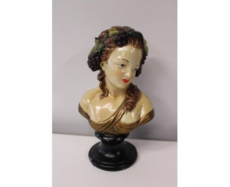 A decorative ceramic bust figurine h42cm 