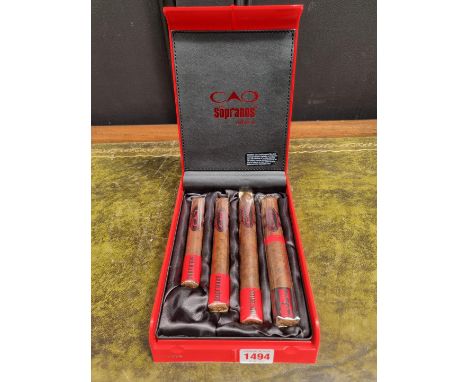 Cigars:&nbsp;a CAO 'The Sopranos Edition' four cigar sampler in Cadillac trunk lid presentation box, comprising one each of A