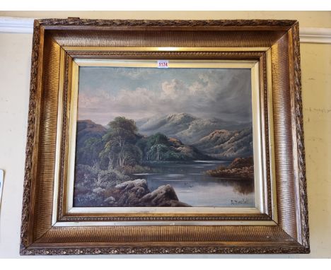 R Marshall, a Highland loch, signed, oil on canvas, 39.5 x 49.5cm.&nbsp; 