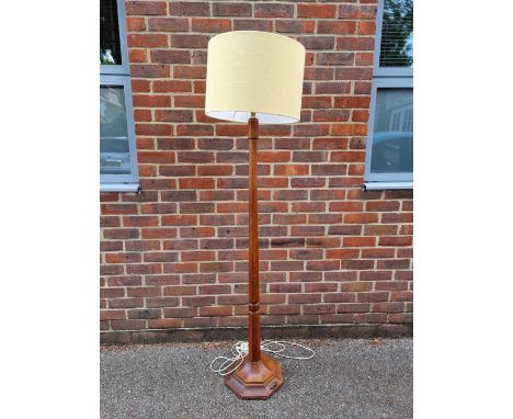 A Robert 'Mouseman' Thompson of Kilburn oak standard lamp, height excluding fitting 140cm.  
