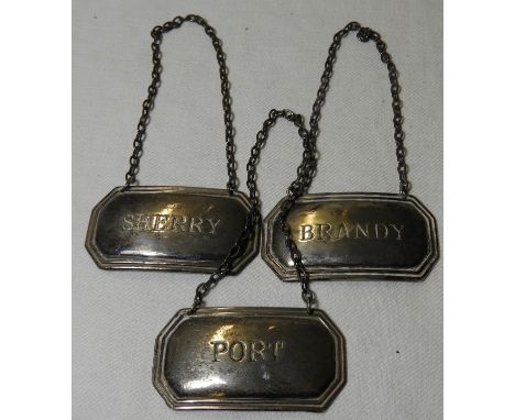 SILVER 3 DECANTER LABELS 28.4g 