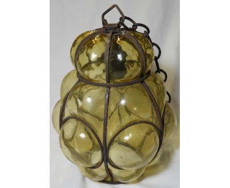 GLASS 1950'S CEILING LIGHT SHADE 