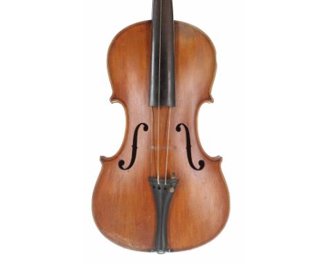 Violin labelled Benardo Calcarnie, Cremona, Anno 1875 and signed on the label,&nbsp;the two piece back of broad curl with sim
