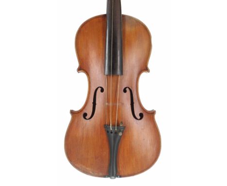 Violin labelled Benardo Calcarnie, Cremona, Anno 1875 and signed on the label,&nbsp;the two piece back of broad curl with sim