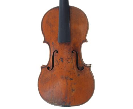 Good French violin circa 1830, bearing an indecipherable pencilled inscription to the inner back, the one piece back of fine 