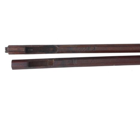 Old bow stick, unstamped, 39gm; together with an old violin bow stick, unstamped, 35gm (2) 