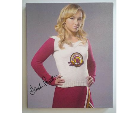 Hayden Panettiere autographed 35cm x 43cm photographic canvas of her from Heroes. Stunning quality item, ready to hang on you