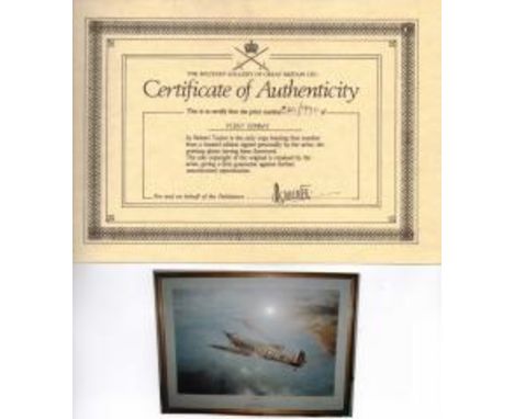 First Combat. Print No. 340 of painting signed by the celebrated Aviation artist Robert Taylor and one of the great RAF fight