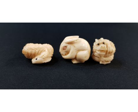 3 CARVED NETSUKE