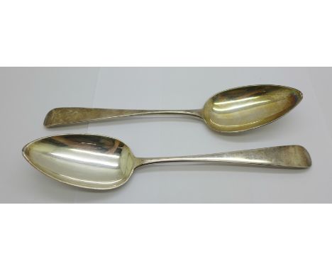 A pair of George III Scottish silver serving spoons, Edinburgh 1812, Newlands &amp; Grierson, 130g 
