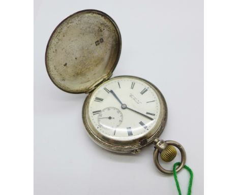 A silver cased hunter pocket watch, Hamilton &amp; Co., The Orient 