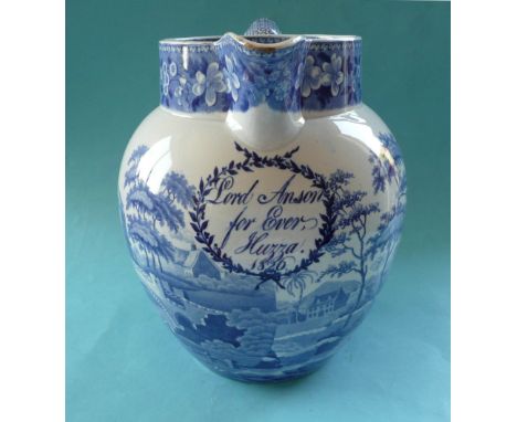 (Political Commemorative commemorate) 1826 General Election: a good Spode documentary pearlware jug of large size printed in 