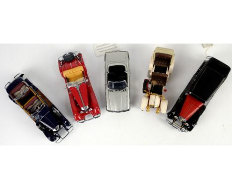 Five Franklin Mint Precision Models 1:24 scale Mercedes models, to include Mercedes 500 K Special Roadster, boxed and with pa