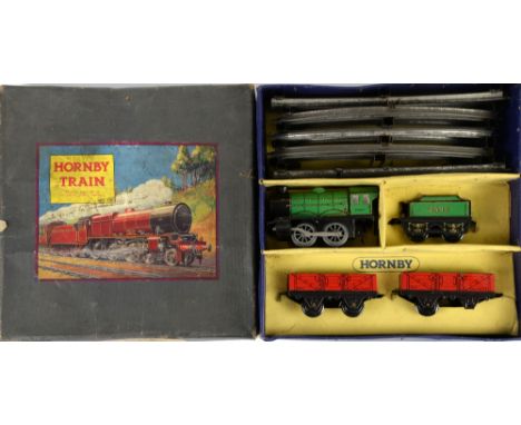 Vintage Hornby 0 Gauge clockwork M0 Goods train set, boxed        