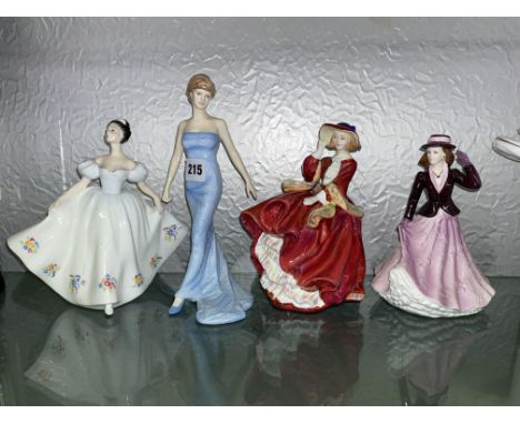 ROYAL DOULTON TOP O' THE HILL, KATE, ROYAL WORCESTER GEORGINA, AND DIANA PRINCESS OF WALES