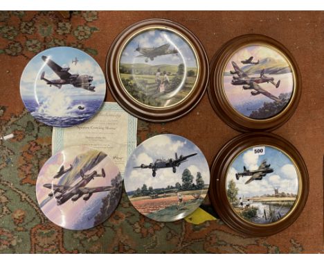 FOUR ROYAL DOULTON LIMITED EDITION COLLECTORS PLATES HEROES OF THE SKY SERIES, AND THREE ROYAL WORCESTER DAMBUSTER SERIES PLA