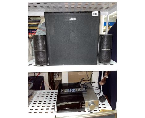 JVC COMPACT COMPONENT SYSTEM HIFI SPEAKER CUBE AND REMOTE CONTROL