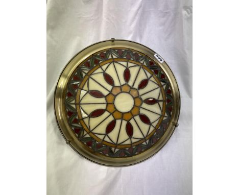 STAINED GLASS DOMED CEILING LIGHT SHADE 
