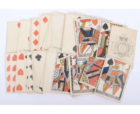 Early 19th century printed playing card set, Hall &amp; Son, circa 1810, complete set