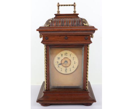 A German ‘Harmonie Symphonion’ mantle clock and musical box, mahogany case with gilt brass mounts, with ‘Washington Post Marc