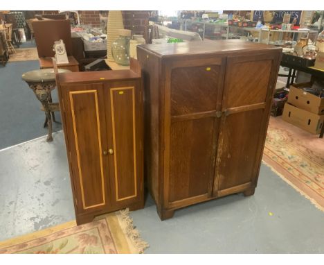 A utility tall boy together with a slim two door CD cabinet (2)