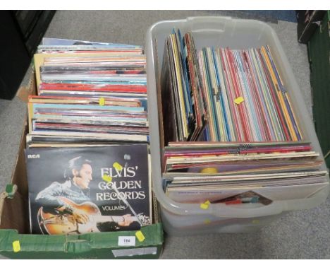 Two trays of LP records etc to include Elvis, Rose Royce and many classical records