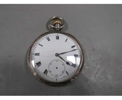 A mens antique silver cased pocket watch by Zenith