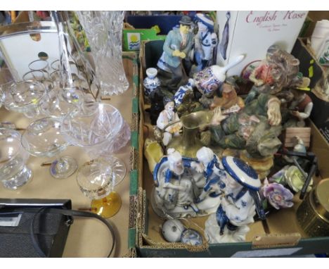A tray assorted glassware to include Babycham glasses, a Canon Canonet 8 video camera together with a tray of assorted cerami