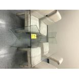 Glass Table, 6' table with four (4) chairs