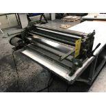 Gluer, Potdevin model NTZ-32, and steel cart, 96'' x 40'', on casters