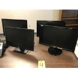 Monitors, lot of four (4), assorted monitors