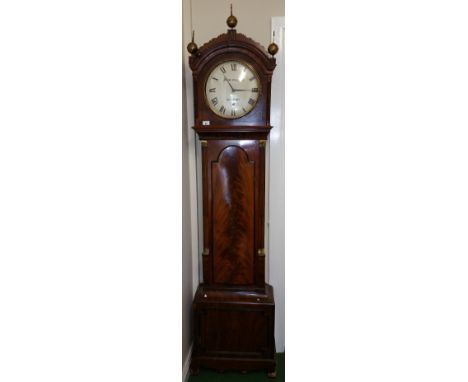 An Early Victorian Mahogany Longcase Clock, Second Quarter of the 19th Century; the four pillar eight-day timepiece movement 