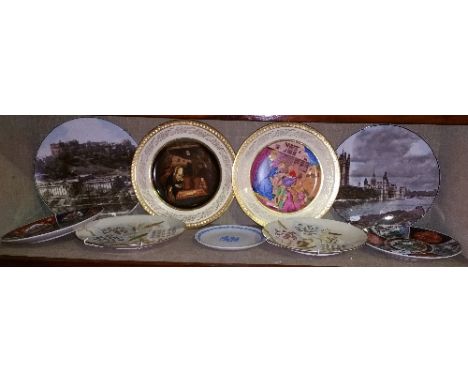 A Shelf of Collectors Plates, to include Royal Doulton and Nativity Scenes.