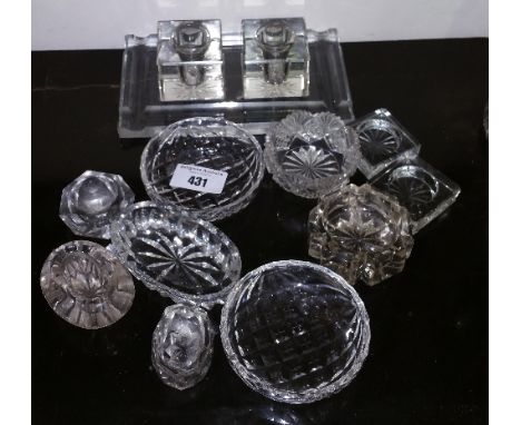 A Small Quantity of Salts to include an Irish example; along with a desk set.