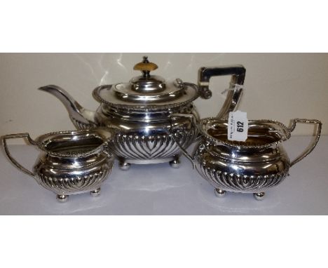 A Superb Three Piece Silver Plated Tea Service.