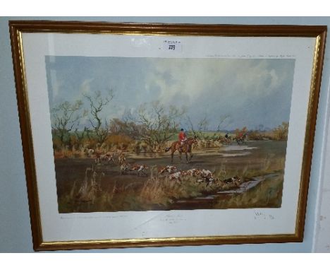 A 20th Century Coloured Hunting Print.