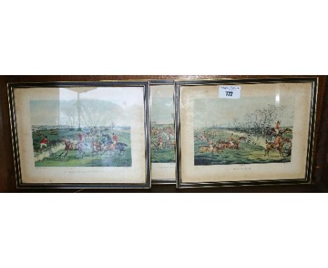 A Set of Three Hunting Engravings.