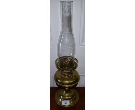 A 19th Century Brass Oil Lamp.