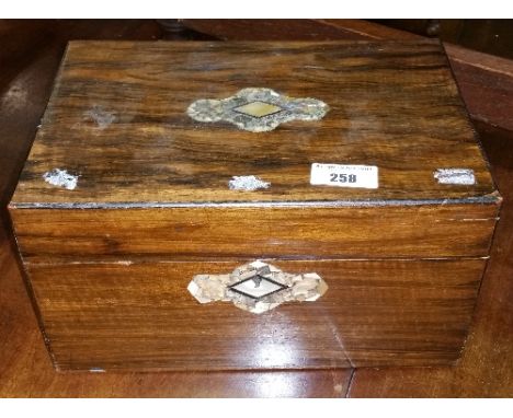 A 19th Century Walnut & Mother-of-Pearl Box.