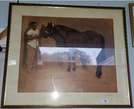A Coloured Print 'The Mighty Robot' after Susan Crawford, well framed.
