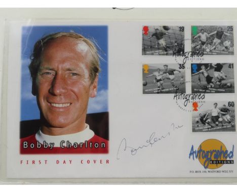 Autographed Editions signed stamped envelope, Bobby Charlton. UK P&amp;P Group 1 (£16+VAT for the first lot and £2+VAT for su