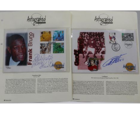 Autographed Editions signed stamped envelope: Frank Bruno and Geoff Hurst. UK P&amp;P Group 1 (£16+VAT for the first lot and 