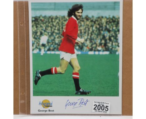 Autographed Editions signed photograph of George Best. UK P&amp;P Group 1 (£16+VAT for the first lot and £2+VAT for subsequen