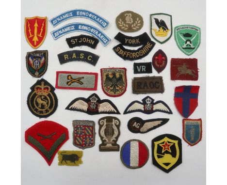 WWII and later world military division patches, mostly British. UK P&amp;P Group 1 (£16+VAT for the first lot and £2+VAT for 