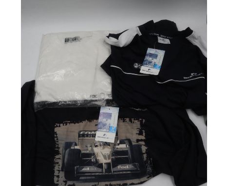 Three new with tags size XL (UK) motor sports T shirts. UK P&amp;P Group 2 (£20+VAT for the first lot and £4+VAT for subseque