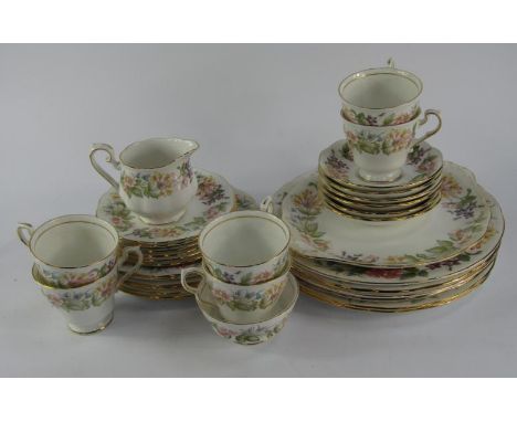 A Royal Albert porcelain part dinner and tea service, decorated in the Country Lane pattern, comprising six dinner and desser